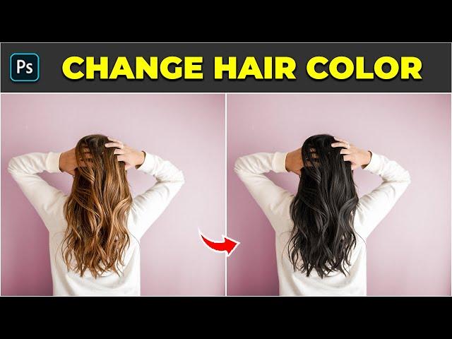 How to Change Hair Color to Black - Photoshop Tutorial