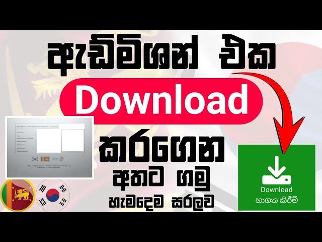 How To Download Korean Admission 2024? | සරලව ඇඩ්මිශන් එක ඩවුන්ලොඩ් කරගමු #koreanexam2024