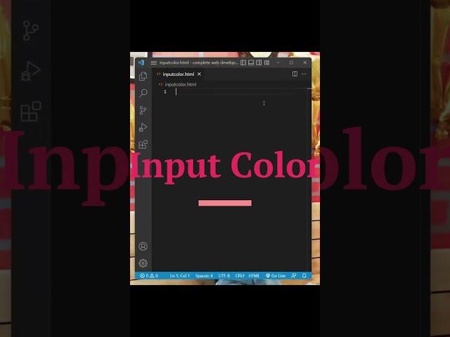 How to input color in HTML using the input type color #trending #youtubeshorts #reels #programming