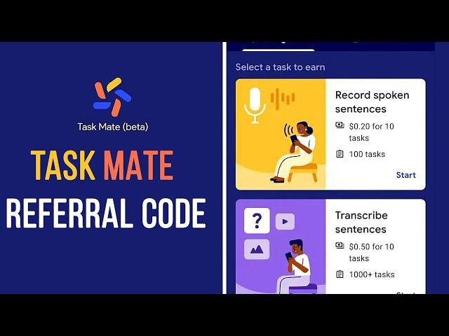 Google Task Mate Invitation Code Free | Google Task Mate Referral Code | Earn Money from Task Mate