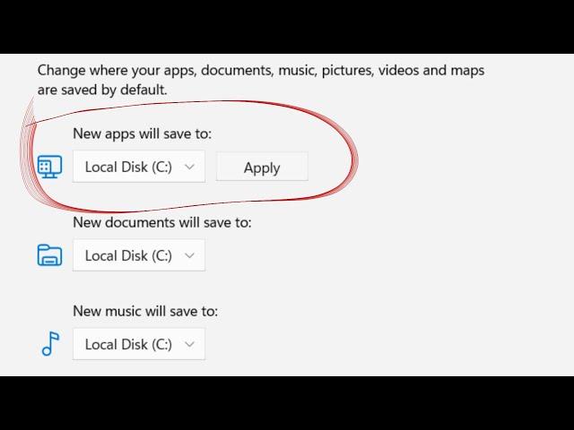 How to change default apps install location on Windows 11