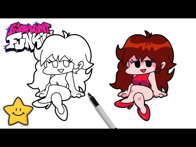 How To Draw Girlfriend  | Friday Night Funkin | FNF