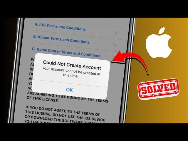 How to Fix Your Account Cannot Be Created At This Time Apple ID | iPhone | iPad | 2024