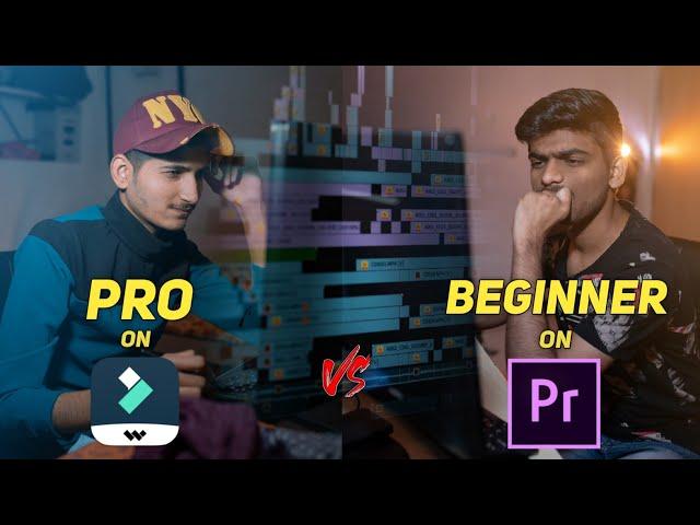 Beginner on Adobe Premiere VS. Pro on Filmora - Editing Challenge!! (Hindi)