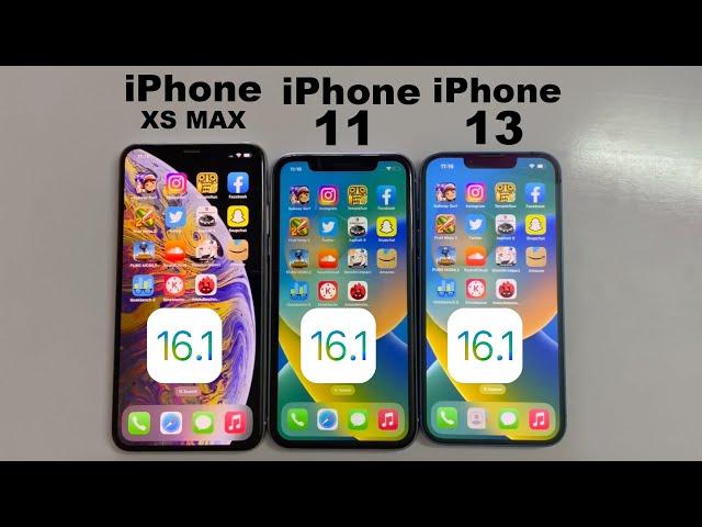 IOS 16.1 iPhone 13 vs 11 vs XS MAX - Speed Test!