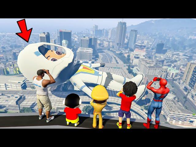 LITTLE SINGHAM FOUND BIGGEST EVER VEER ASTRONAUT WITH SHINCHAN CHHOTA BHEEM KICKO SHIVA IN GTA 5