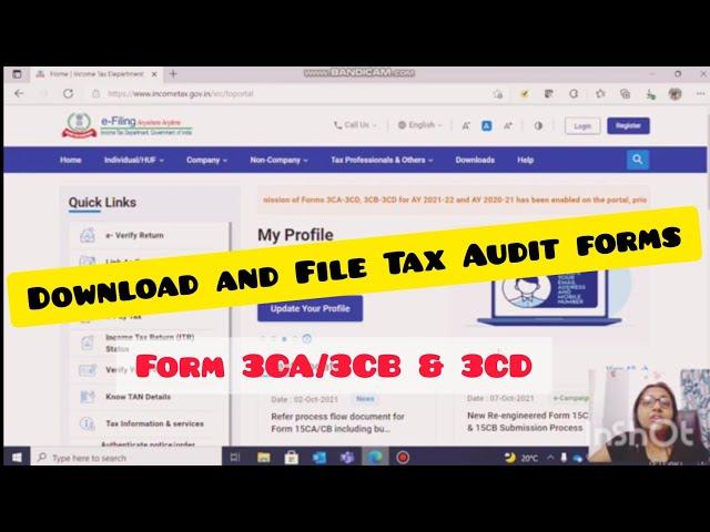 BASICS TO DOWNLOAD TAX AUDIT FORM (3CA/3CB-3CD) FROM NEW SITE & GENERATE JSON FILE - CA ANINDITA ROY