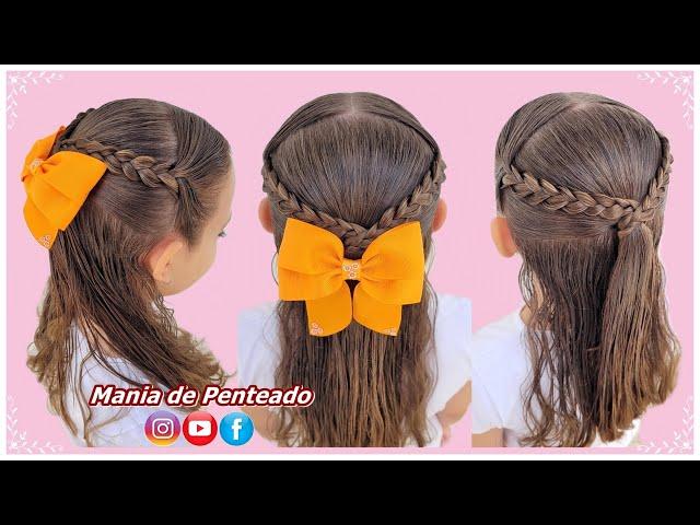 Penteado Infantil Fácil com Tranças Simples | Easy Hairstyle Braids with Ponytail for Girls