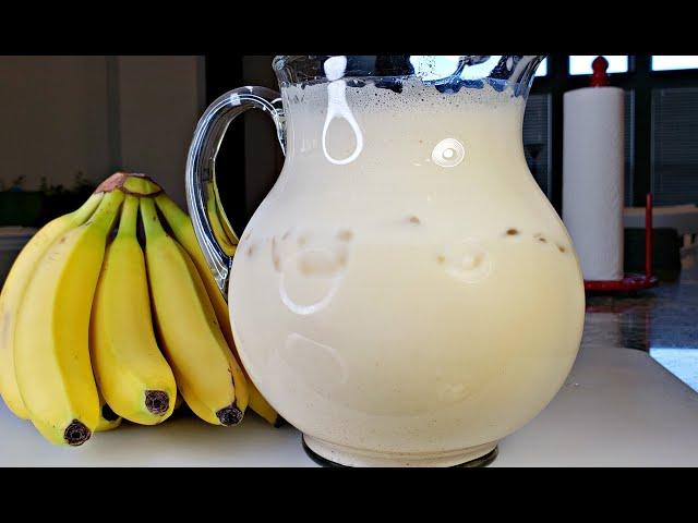 Fresh Banana Milk Recipe | How To Make Banana Milk | Agua De Platano