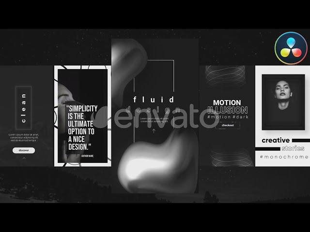 Monochrome Instagram Story  DaVinci Resolve Templates 