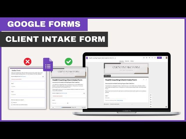 Create a professional and customized Client Intake Form with Google Forms and Canva.