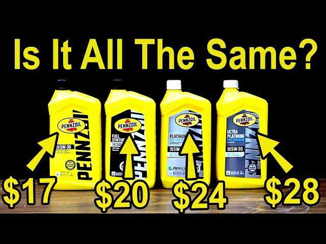 Are They All The Same Motor Oil? Let's Settle This!  Four Levels of Pennzoil Motor Oil Compared