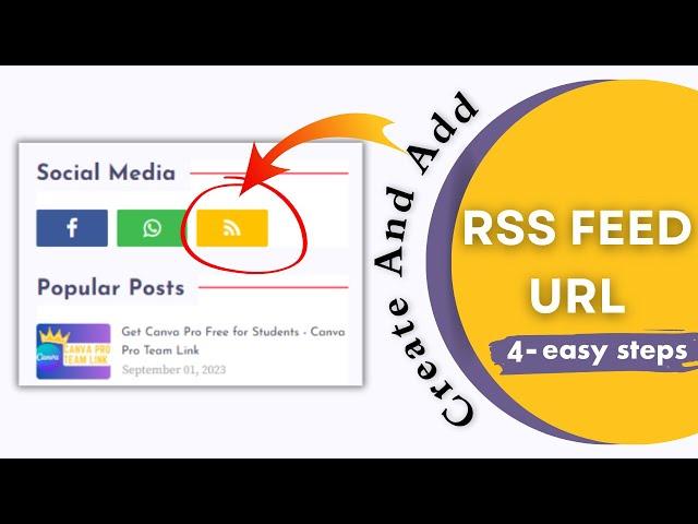 How to add RSS feed to blogger website | 4 Easy Steps to add RSS FEED URL