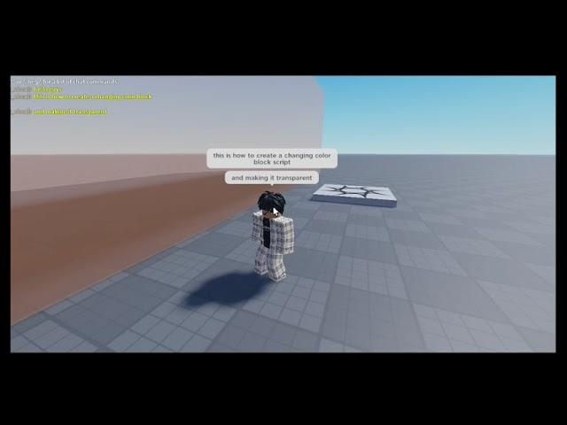 Roblox changing color and making a Part transparency. (scripts in desc)