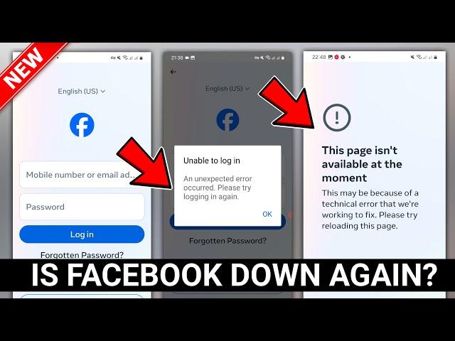 Facebook Unable to Login An Unexpected Error Occurred Problem | Facebook is Down Problem 2024