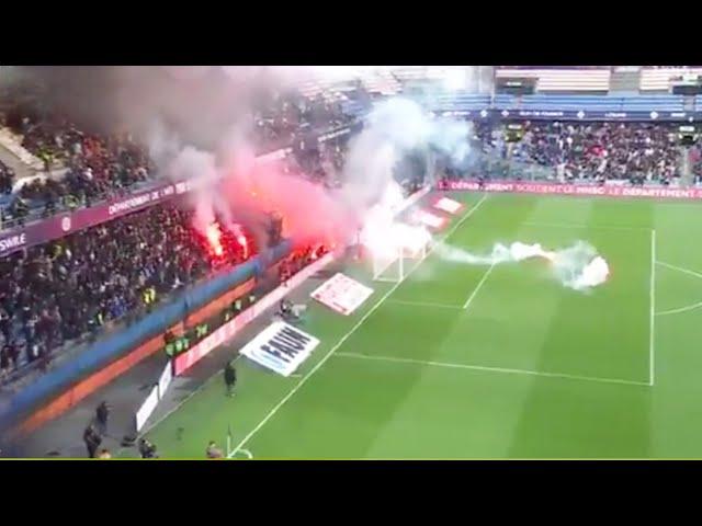 Montpellier vs Ssint-Etienne match abandoned after Montpellier thrown flares on ground during match