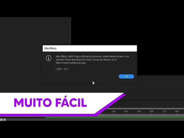 COMO RESOLVER PROBLEMA DE RENDERIZAÇÃO AFTER EFFECTS - 5027::12 AEGP PLUGIN AEDynamicLinkServer