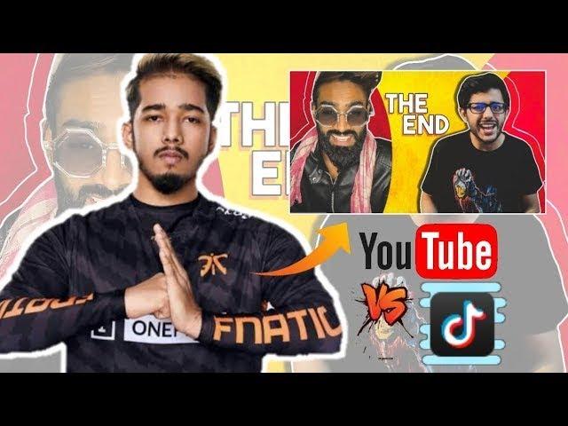 Youtube Vs Tiktok THE END : SCOUT FACE REACTION OF CARRYMINATI VIDEO | SCOUT CALLING CARRYMINATI