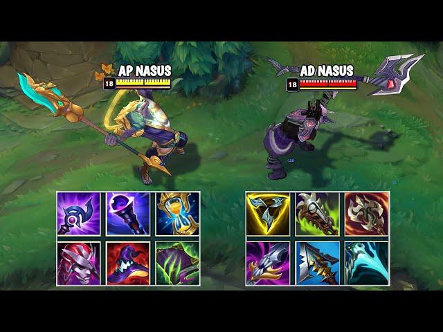 AP NASUS vs AD NASUS S11 FULL BUILD FIGHTS & Best Pentakills!