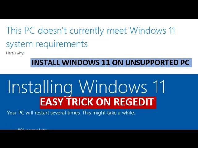 Install Windows 11 on Unsupported PC | EASY Trick on regedit