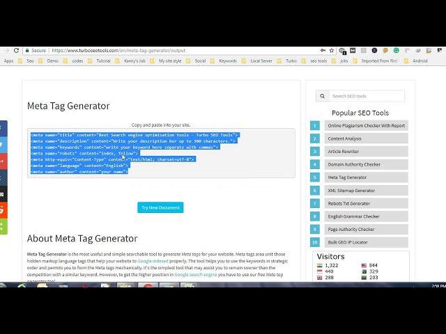 Meta Tag Generator - Generate SEO friendly meta tags