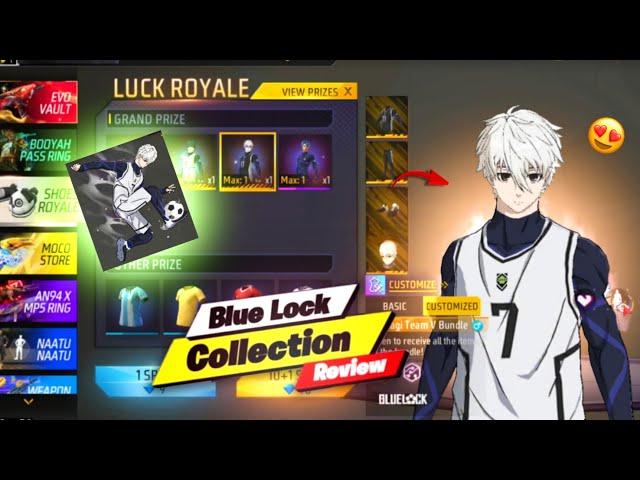 BLUE LOCK EVENT BUNDLES REVIEW  | FREE FIRE X BLUE LOCK COLLABORATION | FREE FIRE NEW EVENT .