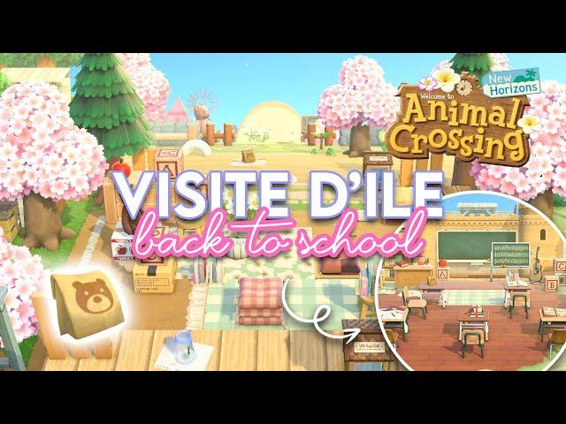 VISITE D'ÎLE BACK TO SCHOOL KIDCORE, ROSE & CARTONS  - ANIMAL CROSSING NEW HORIZONS