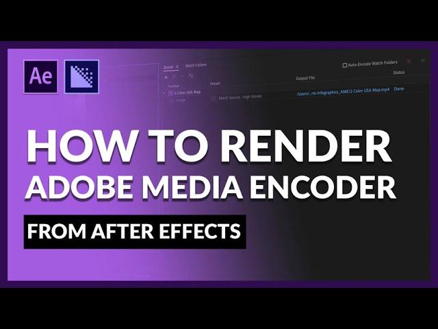 How to Render Video in After Effects with Media Encoder