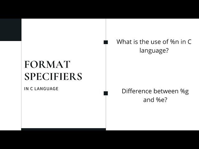 format specifiers in c language.