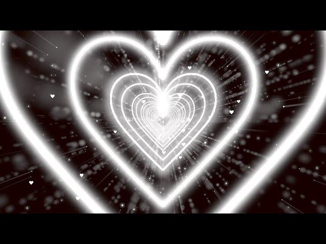 White Heart Background  Heart tunnel background | Neon Heart Background Video [10 Hours]