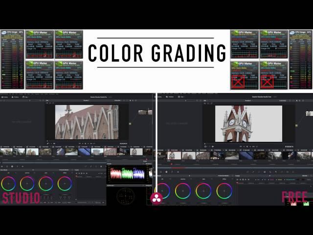 Benchmark DaVinci Resolve free vs studio multi GPU 4K