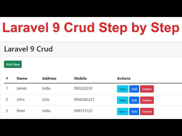 Laravel 9 crud step by step