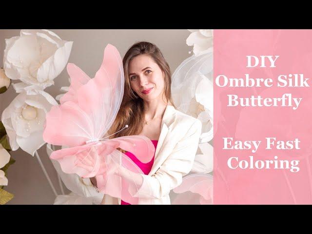 DIY Giant Ombre Silk Butterfly with Foldable Wings Step-by-step Tutorial Boho Style home decor idea