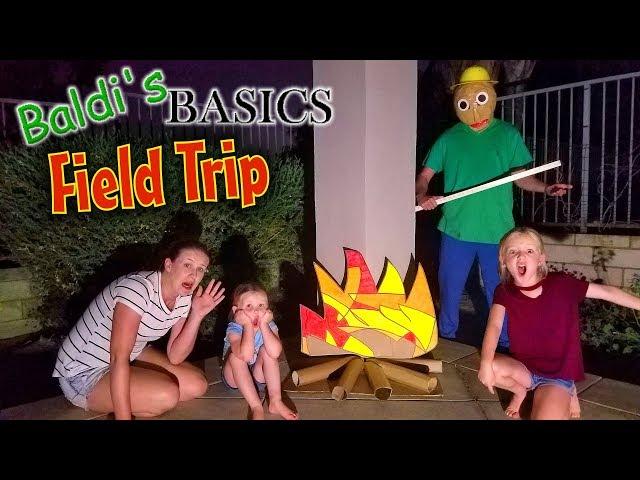 Camping With Baldi's Basics in Real Life!!! Baldis Field Trip Game! IRL