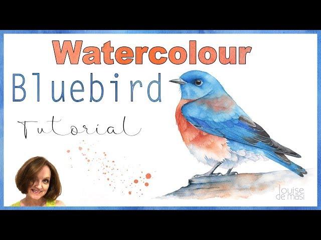 Bluebird Watercolor Tutorial // How to paint a bird in watercolour