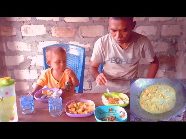 Suasana desa || memasak Sayur santan kuning kacang panjang campur tahu untuk makan siang keluarga