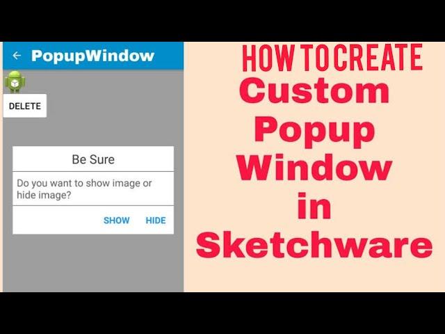 CUSTOM POP UP DIALOG IN SKETCHWARE | HOW TO CREATE CUSTOM POPUP DIALOG IN SKETCHWARE