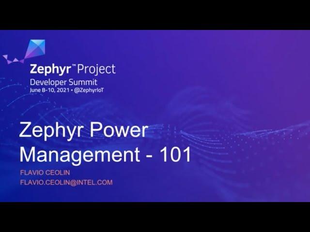 Zephyr Power Management 101