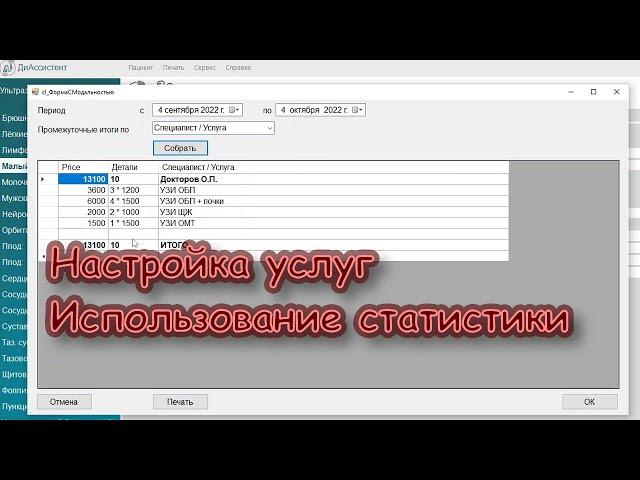 Настройка АРМ ДиАссистент: статистика. Видеоинструкция