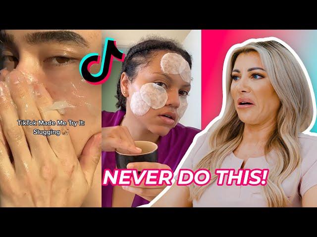 Aesthetic Nurse Reacts To Viral TikTok Skincare Hacks | Don't Ever Do This!