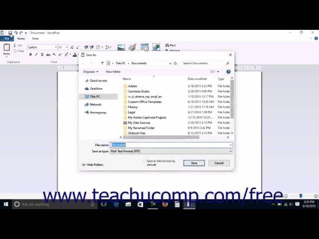 Windows 10 Tutorial Saving a Document Microsoft Training