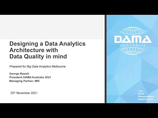 Designing a Data Analytics Architecture with Data Quality in mind