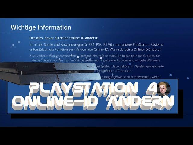 PS4 PLAYSTATION 4 ONLINE-ID ÄNDERN (PlayStation 4). Deutsch