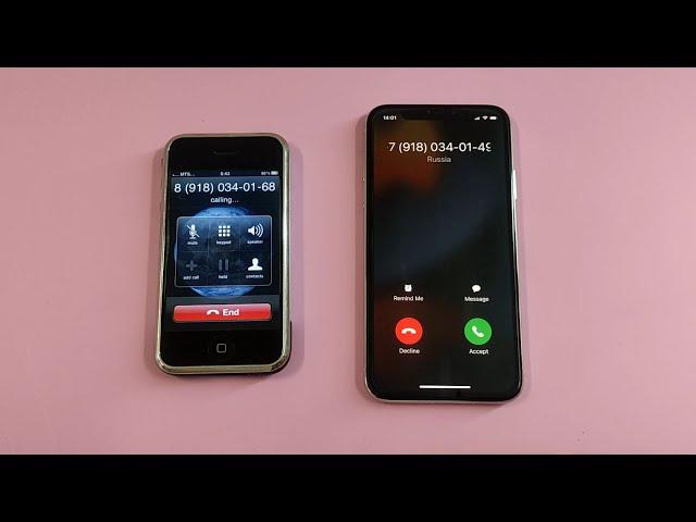 Incoming call & Outgoing call at the Same Time Apple iPhone 2g vs X