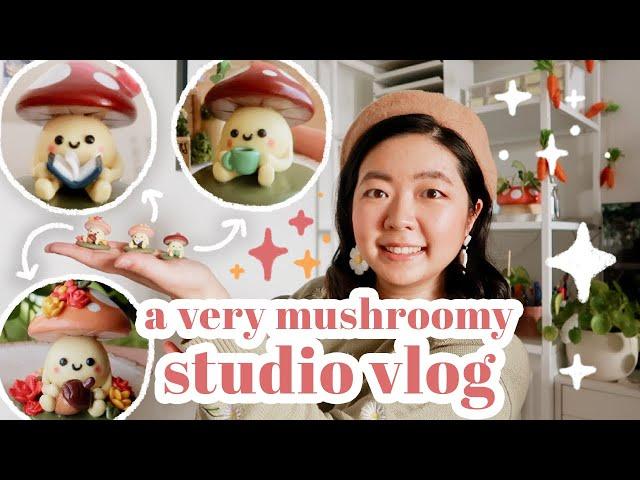  miniature clay mushrooms studio vlog ⭐️ YeppenTube ⭐️