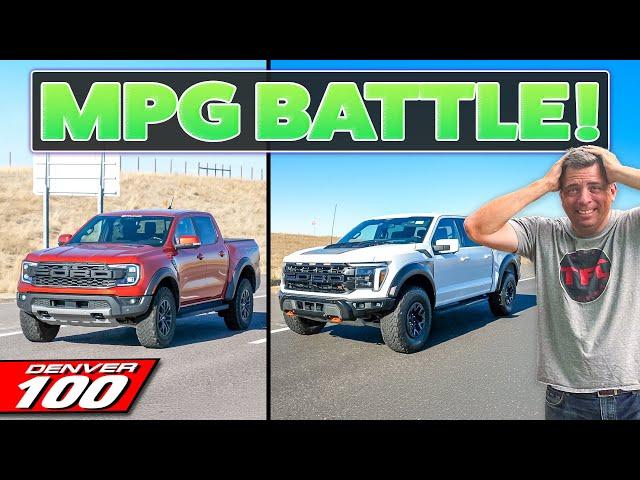 New Ford Ranger Raptor vs F-150 Raptor R - SHOCKING Results in the Denver 100 MPG Test!