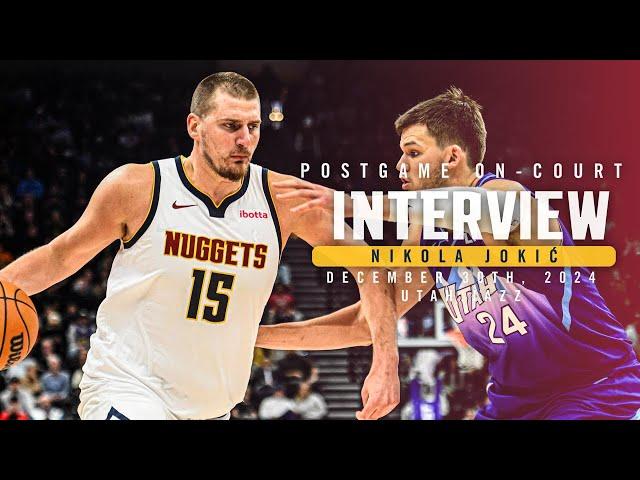 Nikola Jokić Full Postgame On-Court Interview vs. Jazz ️ | 12/30/24