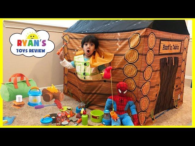 Pretend Play Food Toy Camping & Fishing! Fun Activities for Kids! Cooking Kinder Egg Surprise Toys