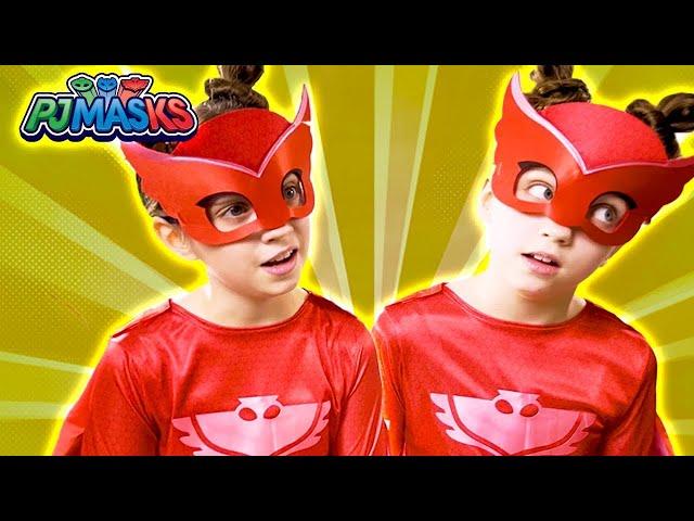 PJ Masks in Real Life ️ Double Owlette?!  Evil Twins