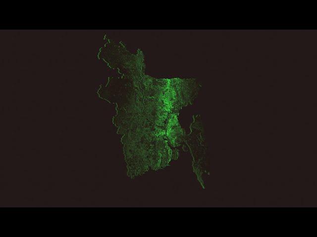 3d neon light map of Bangladesh background video / animation / green screen / country map / 2021